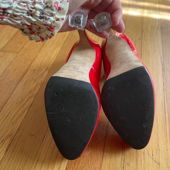 Brian Atwood Red Patent Leather Six Inch Pumps - Picture 9 of 12